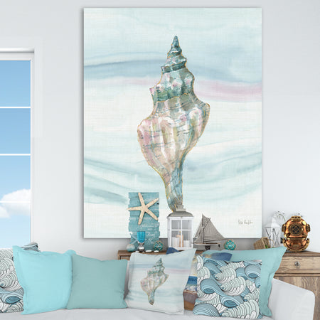 Ocean Metallic Conch - Lake House Canvas Artwork