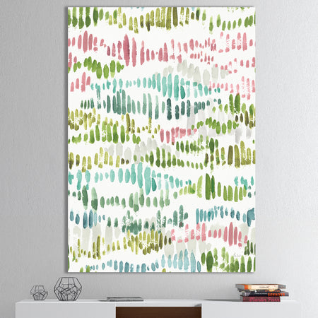 Mixed Green Geometric Pattern II - Transitional Canvas Artwork