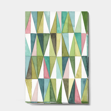 Mixed Green Geometric Pattern II - Transitional Canvas Art