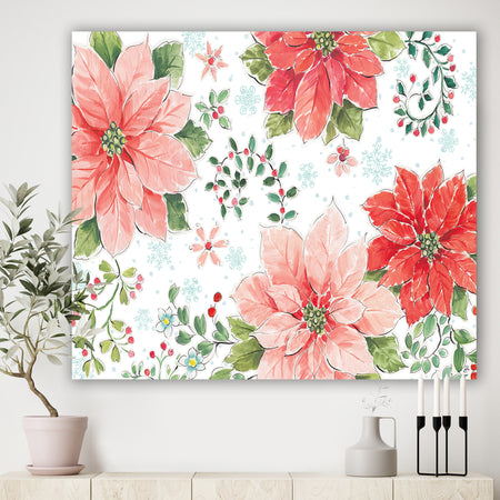 Country Flower snowflakes I - Farmhouse Canvas Artwork