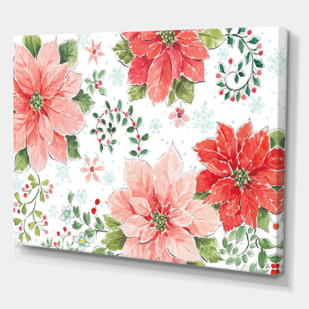 Country Flower snowflakes I - Farmhouse Canvas Artwork