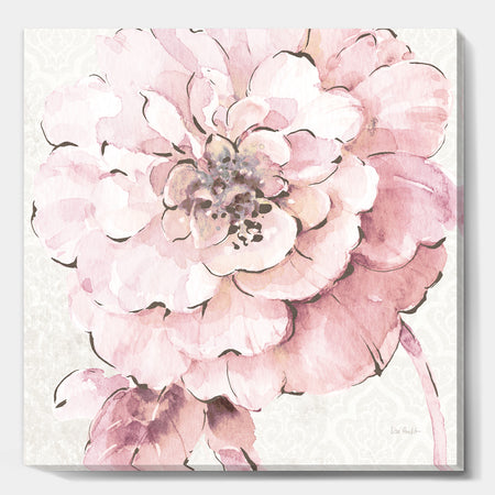 Indigold Shabby Peonies Pink - Farmhouse Gallery-wrapped Canvas