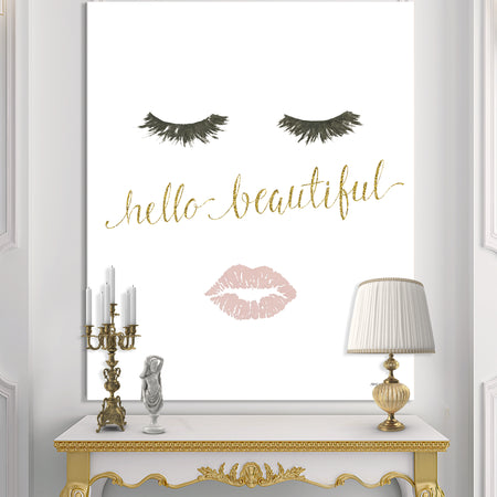 Silver Orchid 'fashion Glam Lips on Gold I - Posh & Luxe Canvas Artwork