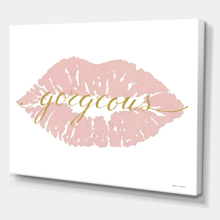 fashion Glam Lips on Gold II - Posh & Luxe Canvas Art