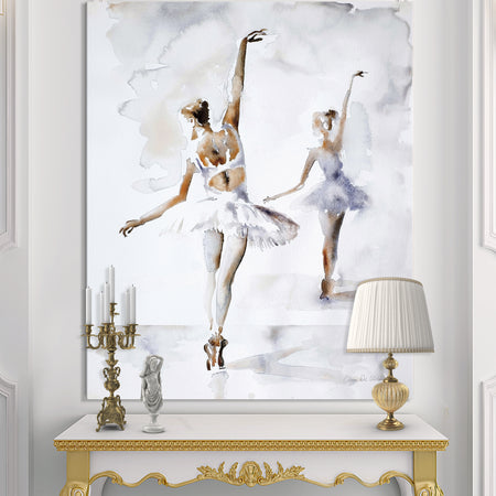 watercolors Ballerinas Dance II - French Country Canvas Art