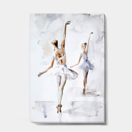 watercolors Ballerinas Dance II - French Country Canvas Art