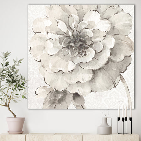Indigold Grey Peonies I - Farmhouse Premium Canvas Wall Art
