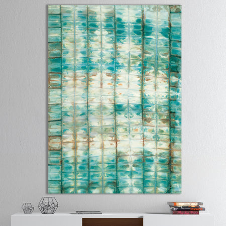 Blue diamonds minimal geometric II - Transitional Canvas Artwork