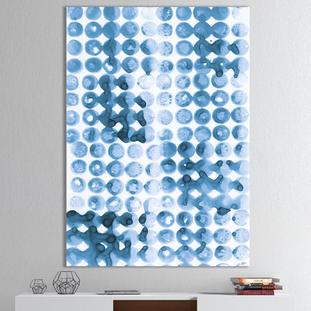 Indigo Watercolor Geometrical II - Canvas Artwork