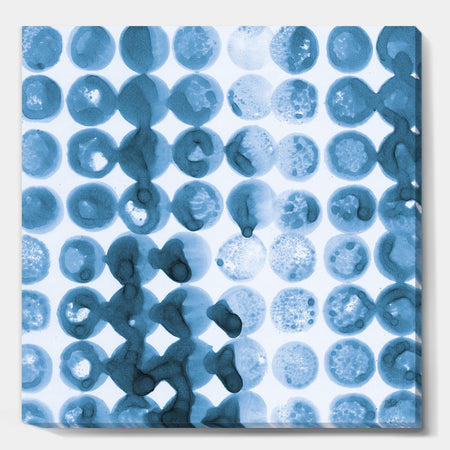 Indigo watercolor geometrical VII - Contemporary Canvas Art
