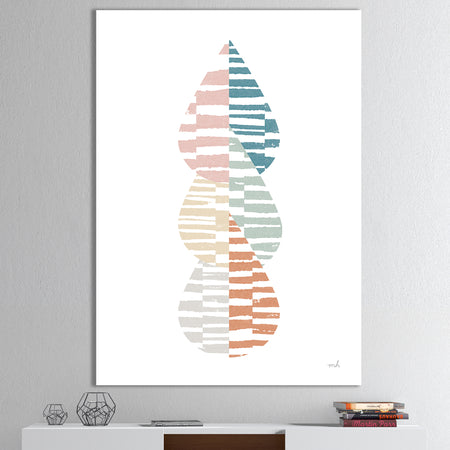 Abstract Orange Drops Meditate IV - Contemporary Premium Canvas Wall Art