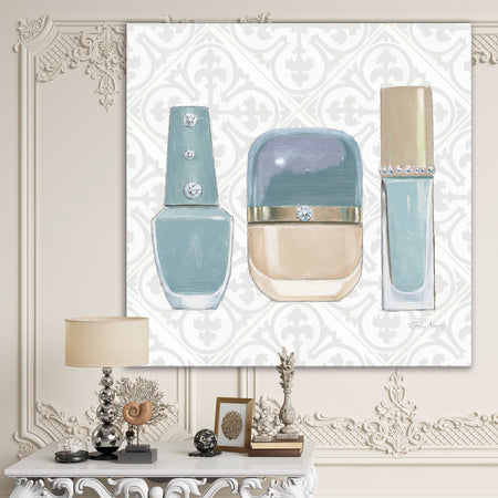Glam cosmetics Blue accessories - Posh & Luxe Gallery-wrapped Canvas
