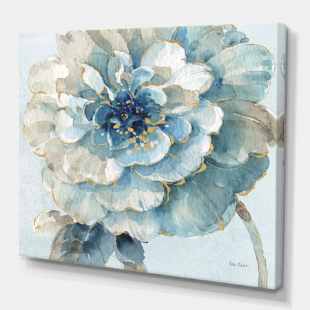Indigold Watercolor Flower II - Farmhouse Canvas Artwork