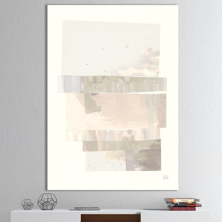 Geometric Neutral Form I - Shabby Chic Canvas Artwork