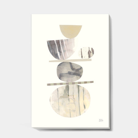 Geometric Balance Neutral II - Shabby Chic Premium Canvas Wall Art