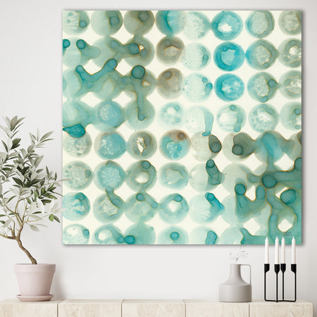 Turquoise Watercolor geometrical I - Modern & Transitional Canvas Art