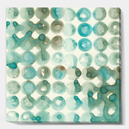 Turquoise Watercolor geometrical I - Modern & Transitional Canvas Art