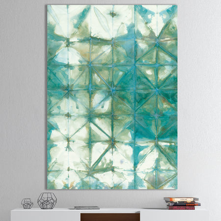 Carson Carrington Jamtbo 'Turquoise Watercolor geometrical III - Gallery-wrapped Canvas