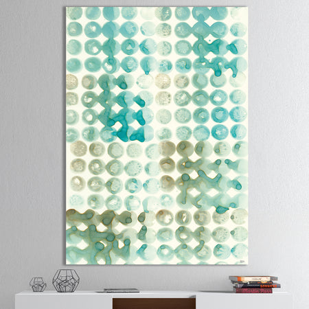 Turquoise Watercolor geometrical V - Modern & Transitional Canvas Art