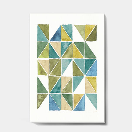 Carson Carrington 'Geometric Green Triangle I - Modern & Transitional Canvas Artwork