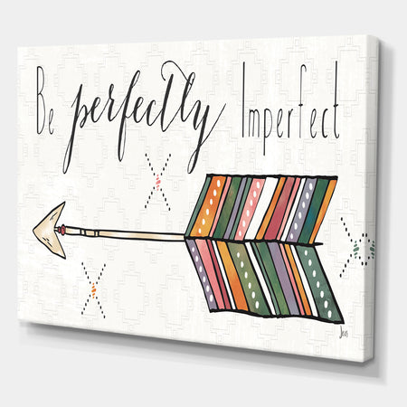Be perfectly imperfect Boho Arrow I - Bohemian & Eclectic Canvas Art