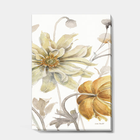Fields of Gold Watercolor Flower I - Cabin & Lodge Gallery-wrapped Canvas