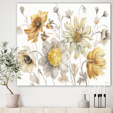 Fields of Gold Watercolor Flower VII - Traditional Canvas Art