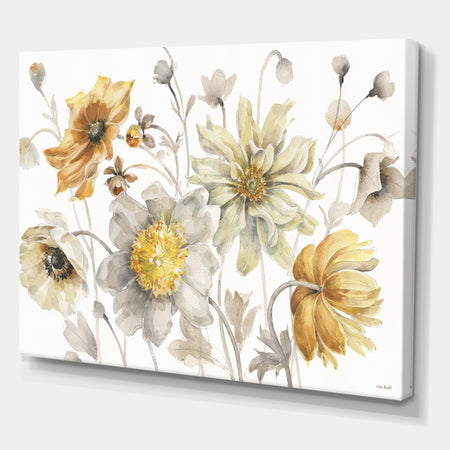 Fields of Gold Watercolor Flower VII - Traditional Canvas Art