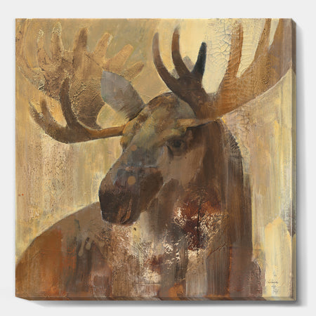 Into the Wild Gold Moose - Farmhouse Gallery-wrapped Canvas