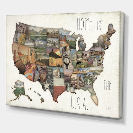 InstaStates Monuments Map - Map Canvas Artwork