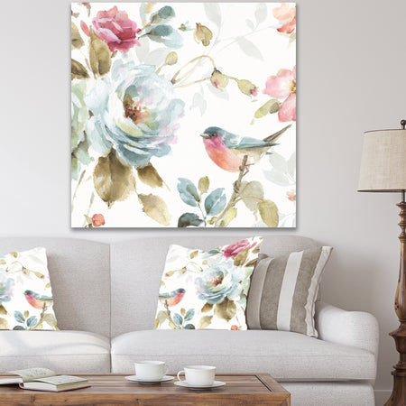 Beautiful Bird Romance I - Traditional Canvas Art