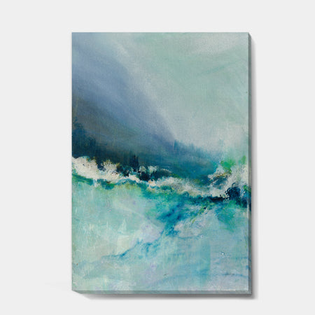 Indigo Abstract Watercolor Blue - Nautical & Coastal Canvas Artwork