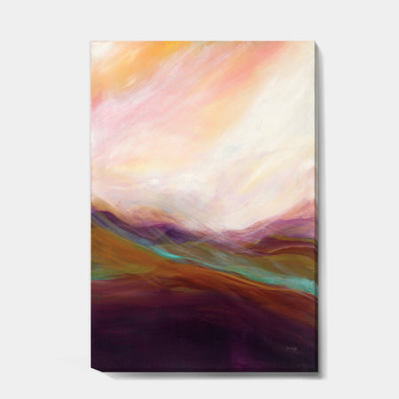 Abstract Desert Dunes Watercolor Orange Yellow - Cottage Canvas Art