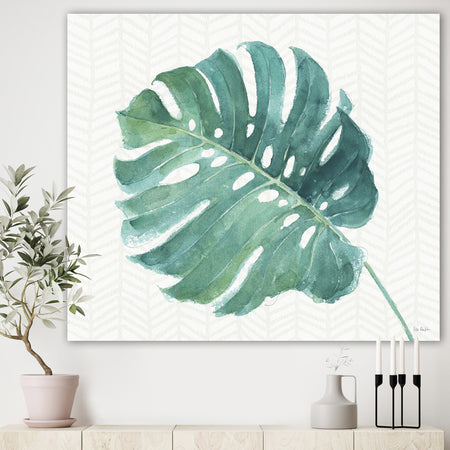 Mixed Botanical Green Leaves IV - Cottage Canvas Artwork