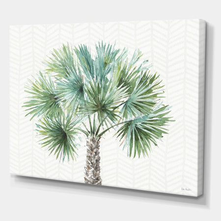 Mixed Botanical Greens palms III - Farmhouse Canvas Artwork