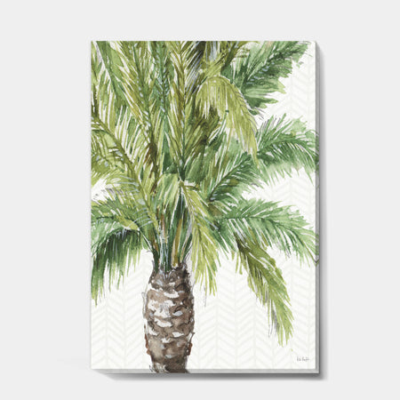Mixed Botanical Greens palms V - Farmhouse Premium Canvas Wall Art