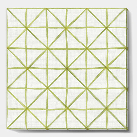 geometric Green Triangle II - Mid-Century Modern Transitional Gallery-wrapped Canvas