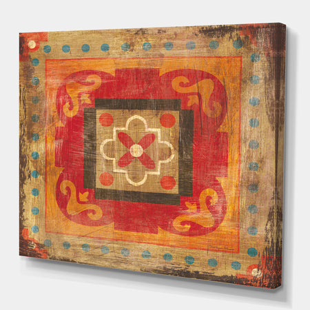 Moroccan Orange Tiles Collage II - Bohemian Chic Gallery-wrapped Canvas