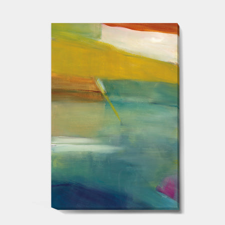 Waterpainting Impression of Indigo And Green - Modern & Contemporary Gallery-wrapped Canvas