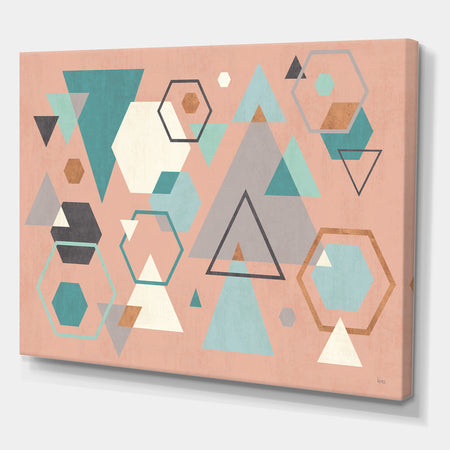 Geometric hexagons Pattern I - Transitional Canvas Art