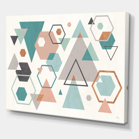 Geometric hexagons Pattern VI - Transitional Premium Canvas Wall Art