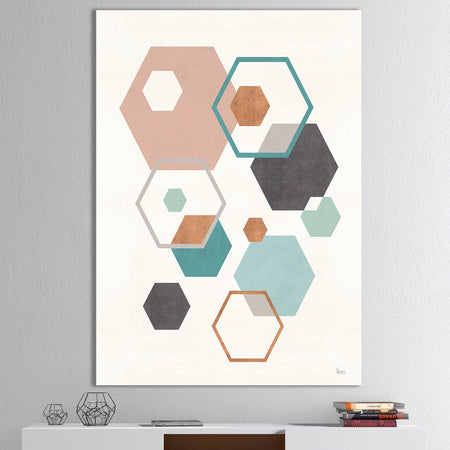 Geometric hexagons Pattern VII - Transitional Gallery-wrapped Canvas
