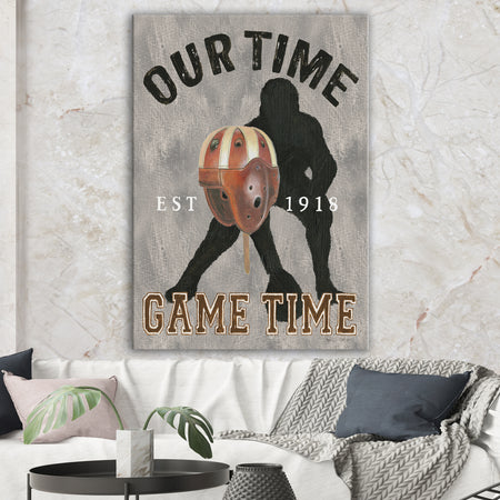 football Game Day I - Vintage Sport Gallery-wrapped Canvas