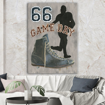 football Game Day II - Vintage Sport Canvas Artwork