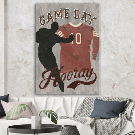 football Game Day IV - Vintage Sport Premium Canvas Wall Art