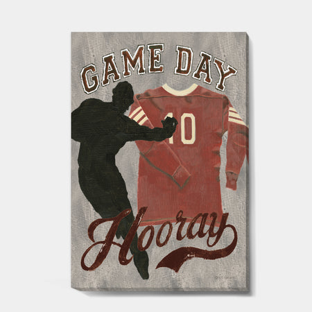 football Game Day IV - Vintage Sport Premium Canvas Wall Art