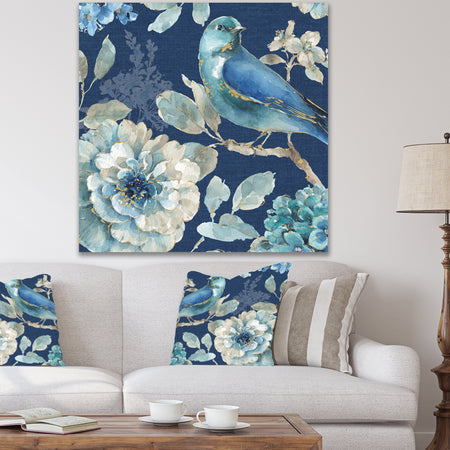 Indigold Bird Cottage Family III - Farmhouse Gallery-wrapped Canvas