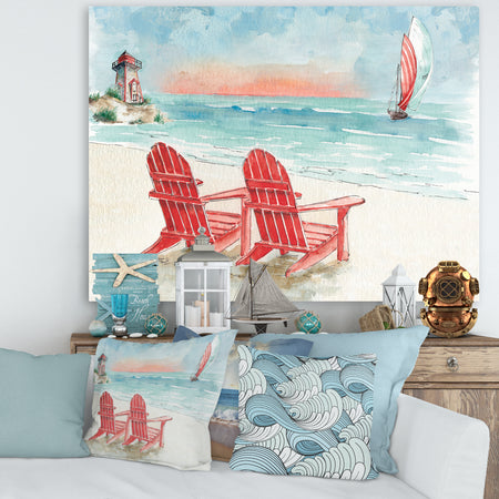 Coastal Chair Relax Beach II - Nautical & Coastal Canvas Art
