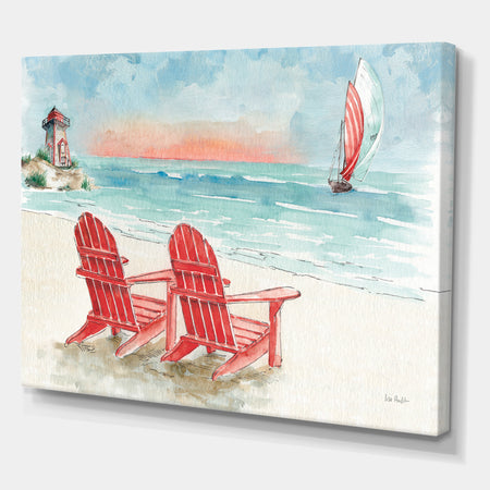 Coastal Chair Relax Beach II - Nautical & Coastal Canvas Art