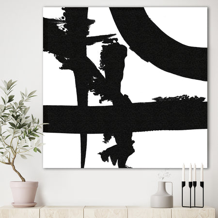 Black and White Crossing Paths I - Gallery-wrapped Canvas